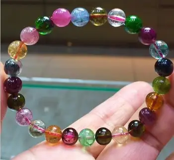 7mm Natural multicoloured Quartz Blue tourmaline Crystal Beads Gemstom Bracelet
7mm Natural multicoloured Quartz Blue tourmaline Crystal Beads Gemstom Bracelet