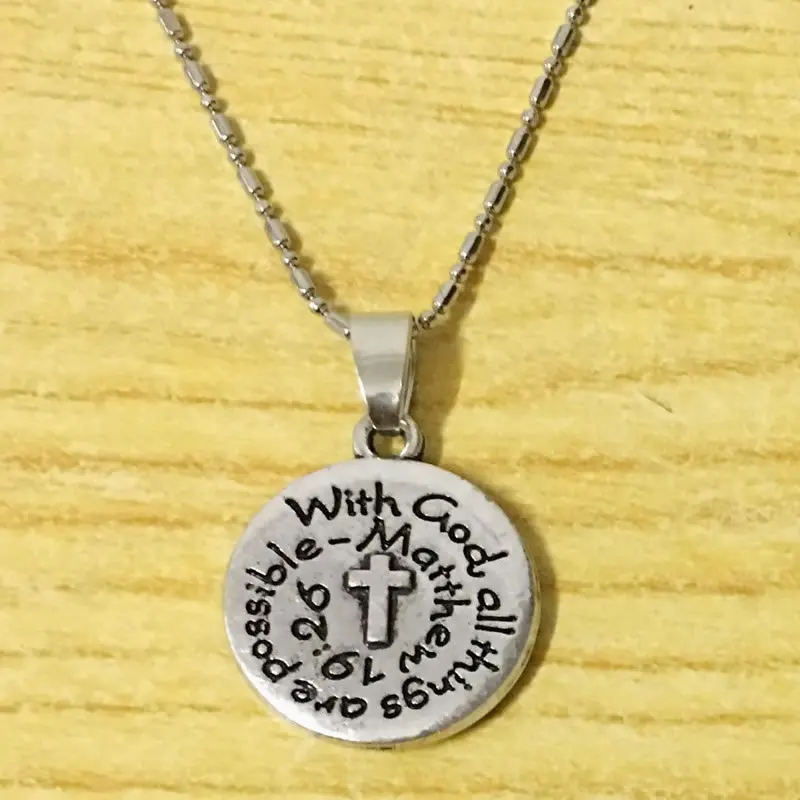 With God All Things Are Possible Quote Message Christian Necklace Cross Themed Religious Jewelry
With God All Things Are Possible Quote Message Christian Necklace Cross Themed Religious Jewelry