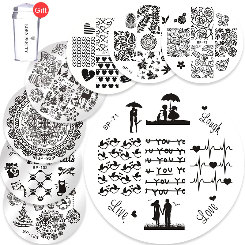 BORN PRETTY 10PCS Love Nail Stamping Plates + FREE Clear Jelly Silicone Nail Stamper Scraper Nail Art Stamp Image Template Set
BORN PRETTY 10PCS Love Nail Stamping Plates + FREE Clear Jelly Silicone Nail Stamper Scraper Nail Art Stamp Image Template Set