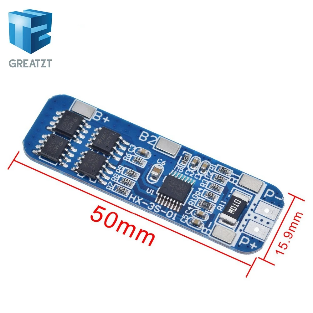 GREATZT 3S 12V 18650 10A BMS Charger Li-ion Lithium Battery Protection Board Circuit Board 10.8V 11.1V 12.6V Electric
GREATZT 3S 12V 18650 10A BMS Charger Li-ion Lithium Battery Protection Board Circuit Board 10.8V 11.1V 12.6V Electric