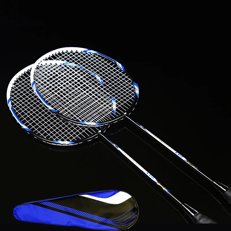 

2 Pcs Full Carbon Fiber Badminton Rackets 3U Offensive Outdoor Sport Tools Racquette Bag Kit Amateur Intermediate Senior Racquet