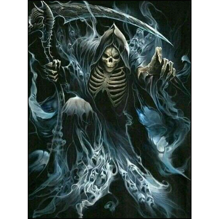 Full Square / Round Drill 5D DIY Diamond Painting Reaper Scythe Skull Horror Wall Picture Diamond Embroidery Cross Stitch Mosaic
Full Square / Round Drill 5D DIY Diamond Painting Reaper Scythe Skull Horror Wall Picture Diamond Embroidery Cross Stitch Mosaic