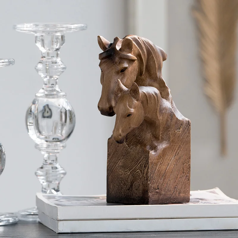 Faux Wood Decorative Animals Figurine Horse Head Statues Resin Art&Craft Living Room Office Ornaments European Style R659
Faux Wood Decorative Animals Figurine Horse Head Statues Resin Art&Craft Living Room Office Ornaments European Style R659