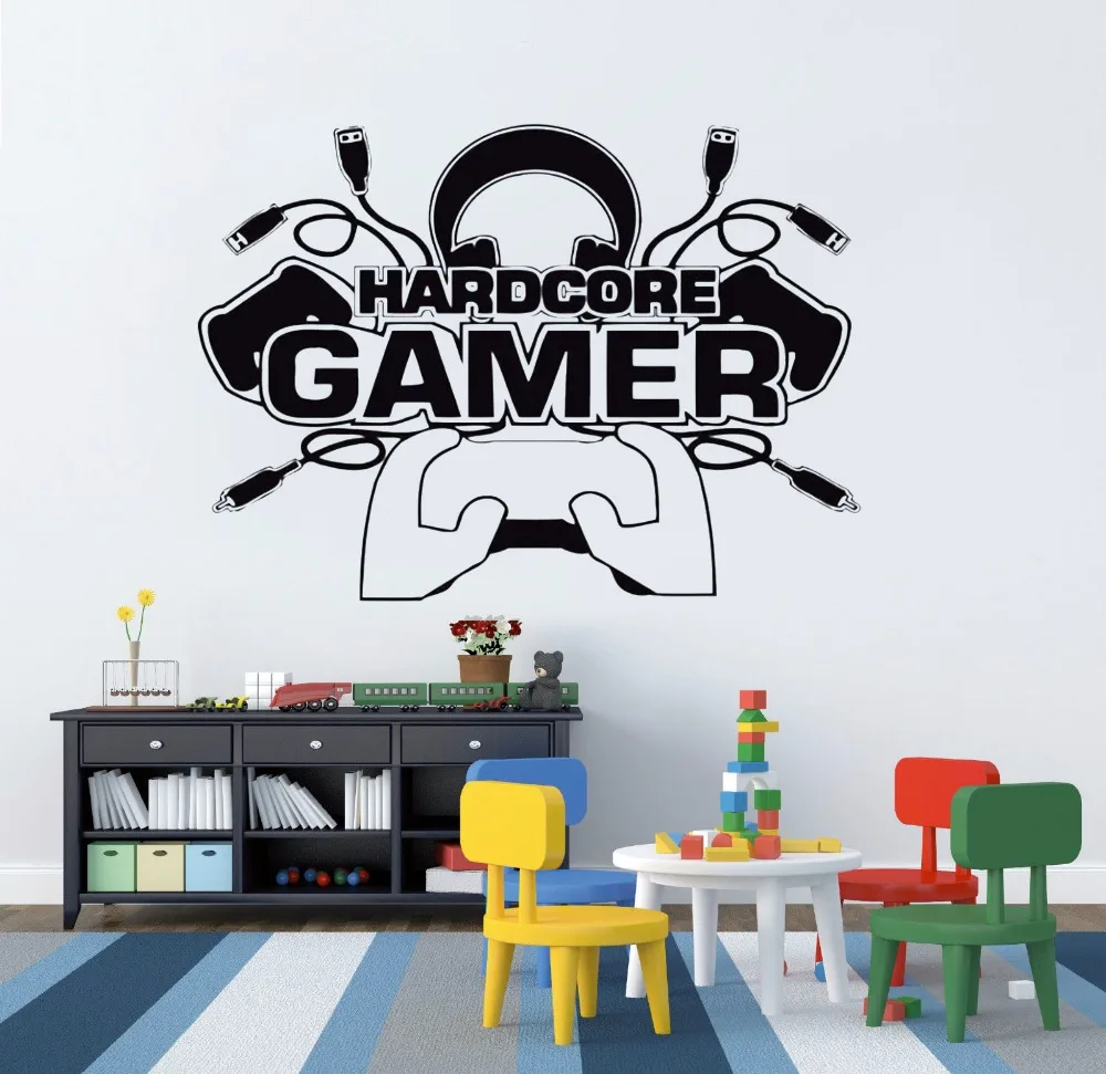 Wall Sticker Hardcore Gamer Wall Decal for Home Wall Decor Removable Video Gaming Room Vinyl Sticker Art Decor Mural AY0185
Wall Sticker Hardcore Gamer Wall Decal for Home Wall Decor Removable Video Gaming Room Vinyl Sticker Art Decor Mural AY0185