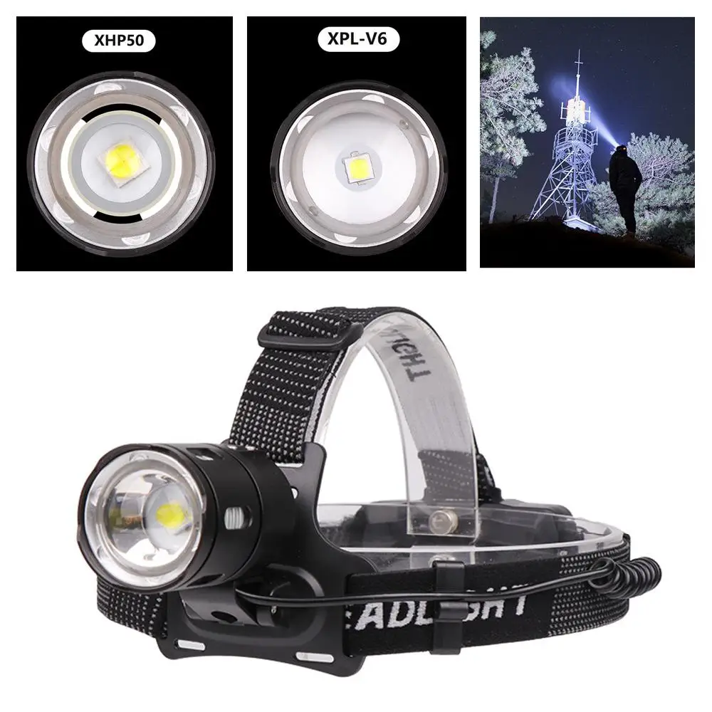High Power LED XPL-V6 Headlamp XHP50 6500K White Light Headlamp head lamp 18650 flashlight torch
High Power LED XPL-V6 Headlamp XHP50 6500K White Light Headlamp head lamp 18650 flashlight torch