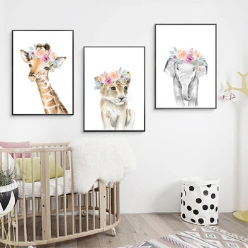 Animals Floral Crown Art Decor Canvas Painting Baby Girl Prints Animal Giraffe Elephant Lion Wall Art Picture Nursery Poster
Animals Floral Crown Art Decor Canvas Painting Baby Girl Prints Animal Giraffe Elephant Lion Wall Art Picture Nursery Poster