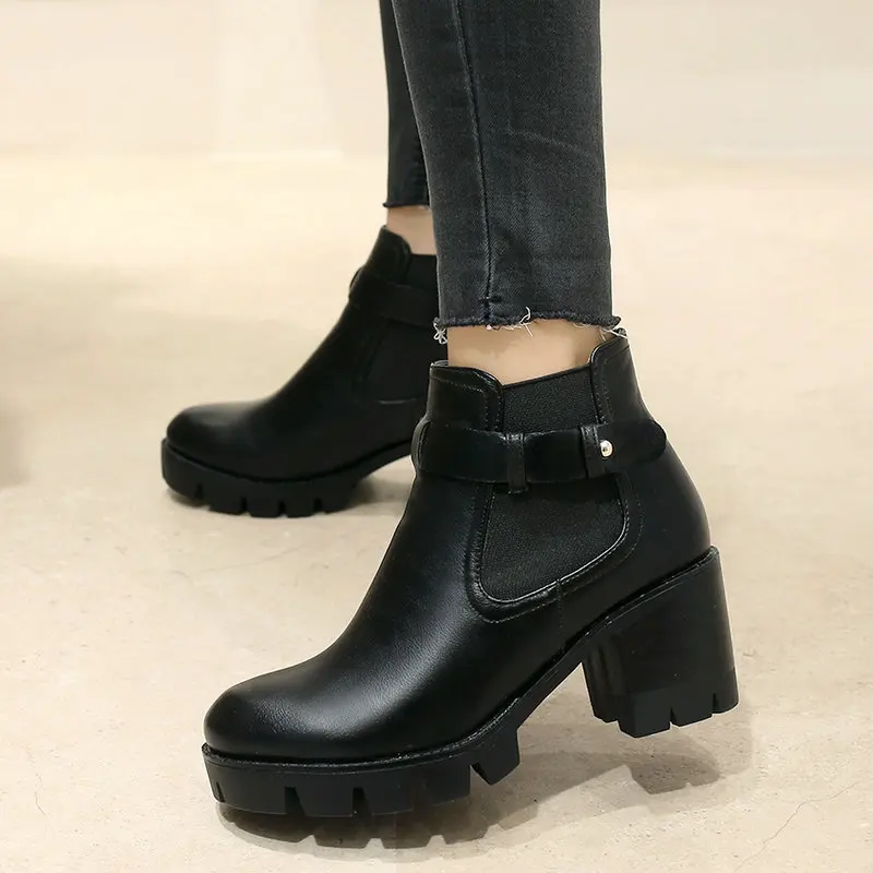 Platform Chelsea Boots Retro Women Ankle Boots Block High Heel Booties Comfortable Ladies Winter Boots 2019 Brown Black Shoes
Platform Chelsea Boots Retro Women Ankle Boots Block High Heel Booties Comfortable Ladies Winter Boots 2019 Brown Black Shoes