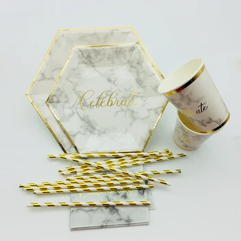 16 Sets Celebration Party Tableware Sets Marble Paper Plates Cups Napkin for 1st Birthday Graduation Engagement Party Decoration
16 Sets Celebration Party Tableware Sets Marble Paper Plates Cups Napkin for 1st Birthday Graduation Engagement Party Decoration