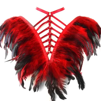 Feathers Harness Bra Shawl Shoulder Epaulettes Waistcoat Body cage Harajuku Red Feather Plus Size Gothic Dance Art CLothing
Feathers Harness Bra Shawl Shoulder Epaulettes Waistcoat Body cage Harajuku Red Feather Plus Size Gothic Dance Art CLothing