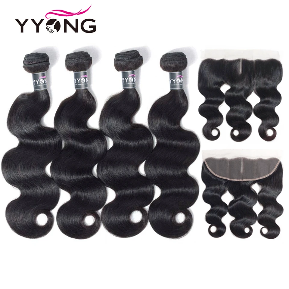Yyong Hair Body Wave Bundles With Frontal Closure Ear To Ear Lace Frontal With Bundles 4 Bundles Brazilian 100% Remy Human Hair
Yyong Hair Body Wave Bundles With Frontal Closure Ear To Ear Lace Frontal With Bundles 4 Bundles Brazilian 100% Remy Human Hair