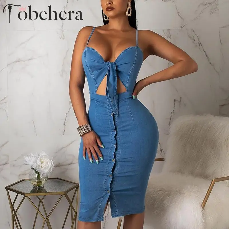 Glamaker Denim hollow out midi dress Women summer bow tie elegant dress Female sleeveless buttons backless bodycon dress
Glamaker Denim hollow out midi dress Women summer bow tie elegant dress Female sleeveless buttons backless bodycon dress
