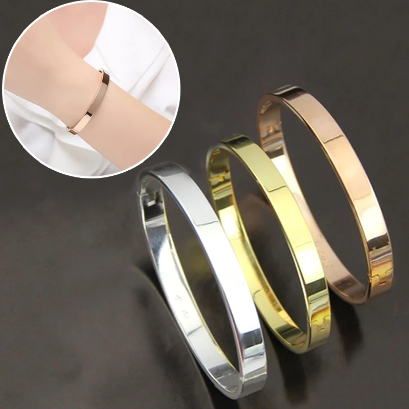 LNRRABC Rose Gold Bracelets Handmade Silver Chain Titanium Steel Smooth Bracelet For Women Bracelets & Bangle Silver Jewelry
LNRRABC Rose Gold Bracelets Handmade Silver Chain Titanium Steel Smooth Bracelet For Women Bracelets & Bangle Silver Jewelry