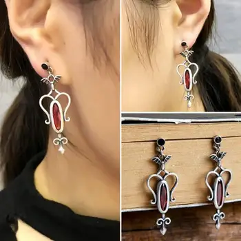 Gothic Punk Style Vintage Real 925 Sterling Silver Red Crystal Drop Earrings Bat Earrings For Womens Evening Party Jewellery
Gothic Punk Style Vintage Real 925 Sterling Silver Red Crystal Drop Earrings Bat Earrings For Womens Evening Party Jewellery