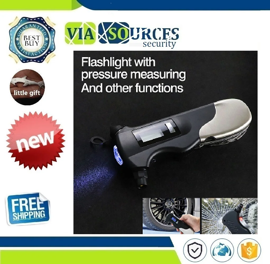 Outdoor travel multi-function Digital tire pressure gauge intelligent safety explosion-proof detector LED Car Hammer
Outdoor travel multi-function Digital tire pressure gauge intelligent safety explosion-proof detector LED Car Hammer