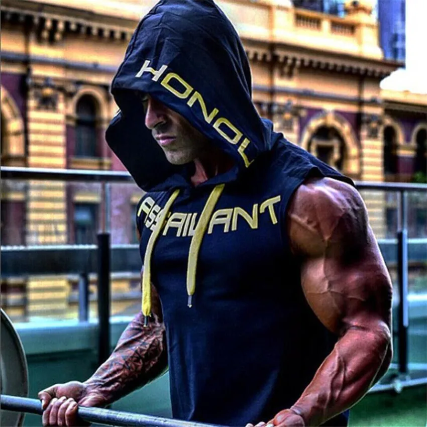 2018 Men's Cotton Hooded Men Tank Top Men s Fitness Clothing Bodybuilding Vest Summer Mens Fashion Sleeveless Casual Vest
2018 Men's Cotton Hooded Men Tank Top Men s Fitness Clothing Bodybuilding Vest Summer Mens Fashion Sleeveless Casual Vest