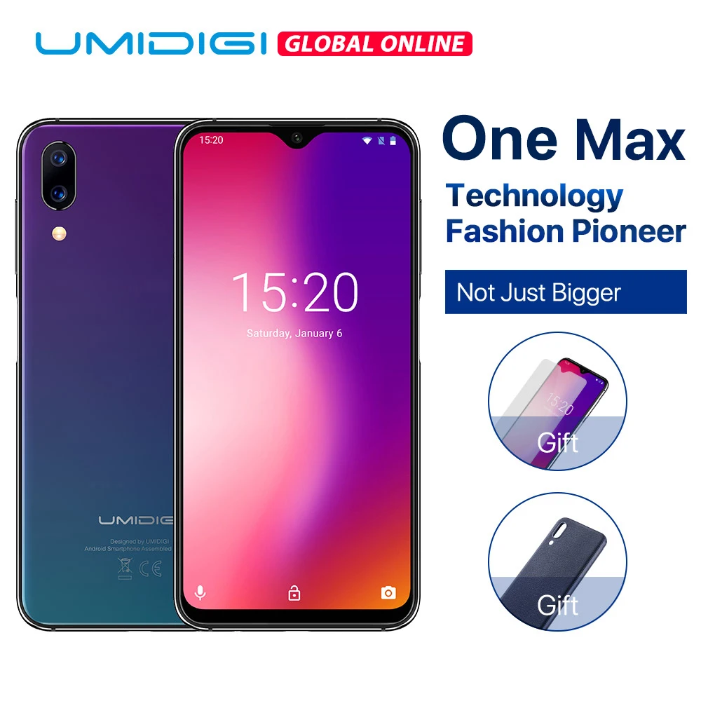 UMIDIGI One Max Глобальный Vertion 4 ГБ 128 6 3 "водослива полный Экран 4150 мАч смартфон с