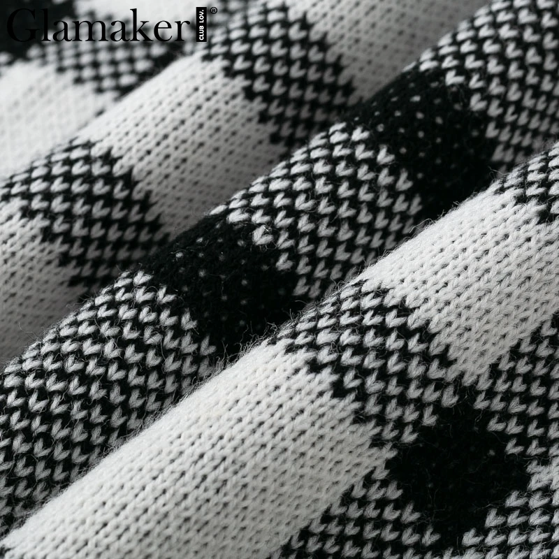 Plaid Knitted Two-Piece Suit Elegant Fashion Short Winter Fall Dress Plaid Knitted Two-Piece Suit Elegant Fashion Short Winter Fall Dress