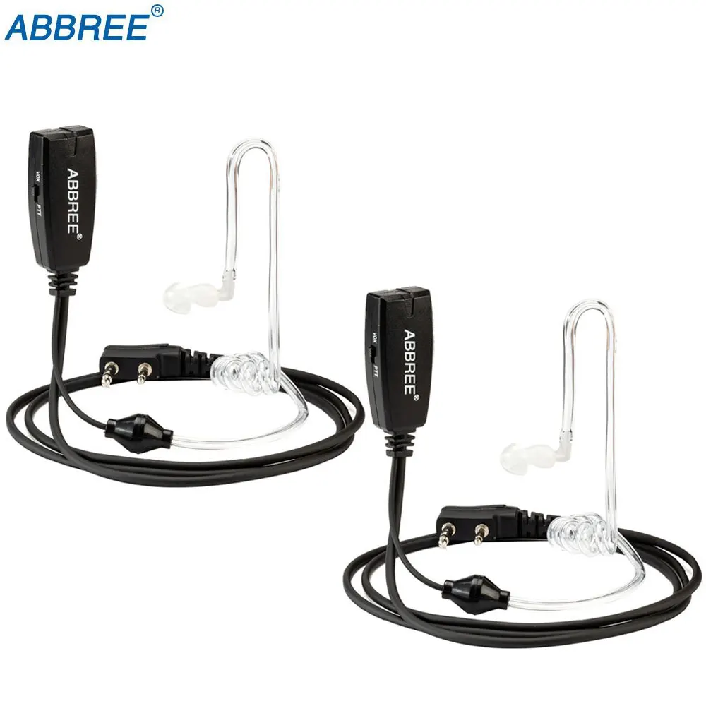 2PCS Abbree VOX 2 Pin Air Acoustic Tube Earpiece Headset For Kenwood Baofeng UV-5R UV-82 BF-888S TYT Walkie Talkie 2 Way Radio
2PCS Abbree VOX 2 Pin Air Acoustic Tube Earpiece Headset For Kenwood Baofeng UV-5R UV-82 BF-888S TYT Walkie Talkie 2 Way Radio