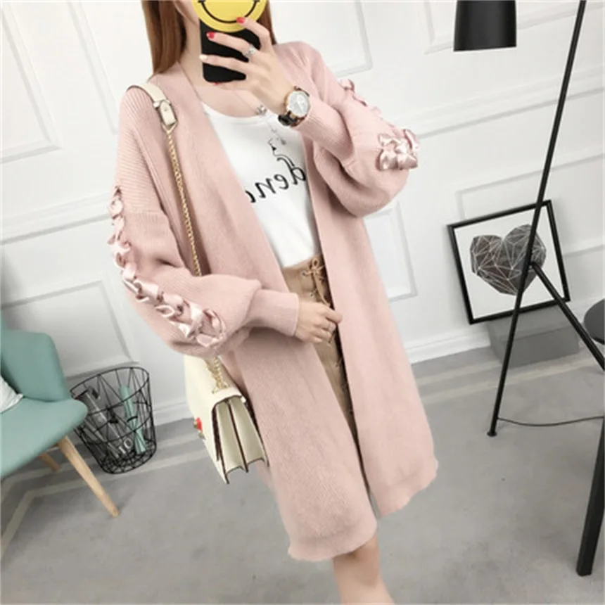 Solid color lacing sweater cardigan long paragraph lantern sleeve jacket knitted autumn and winter women fashion new
Solid color lacing sweater cardigan long paragraph lantern sleeve jacket knitted autumn and winter women fashion new