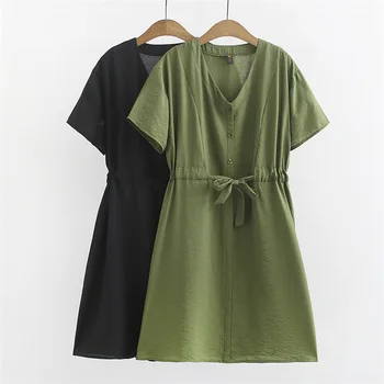 2019 New Spring Summer Cotton Dress Women Loose Sashes Dresses Solid Summer Lady Dress Oversize Plus Size
2019 New Spring Summer Cotton Dress Women Loose Sashes Dresses Solid Summer Lady Dress Oversize Plus Size