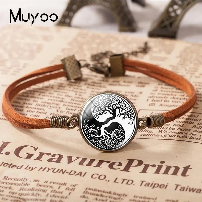 2018 New Yin Yang Bracelet Tree Life Leather Bracelets Hand Craft Glass Cabochon Jewelry
2018 New Yin Yang Bracelet Tree Life Leather Bracelets Hand Craft Glass Cabochon Jewelry