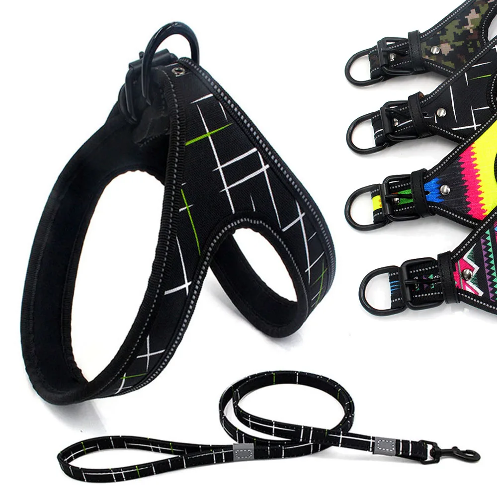 Heavy and Duty Large Dog Harness and Leash Set Reflective No Pull Pet Puppy Basic Harness Collar with Soft Neoprene Padded Leads
Heavy and Duty Large Dog Harness and Leash Set Reflective No Pull Pet Puppy Basic Harness Collar with Soft Neoprene Padded Leads