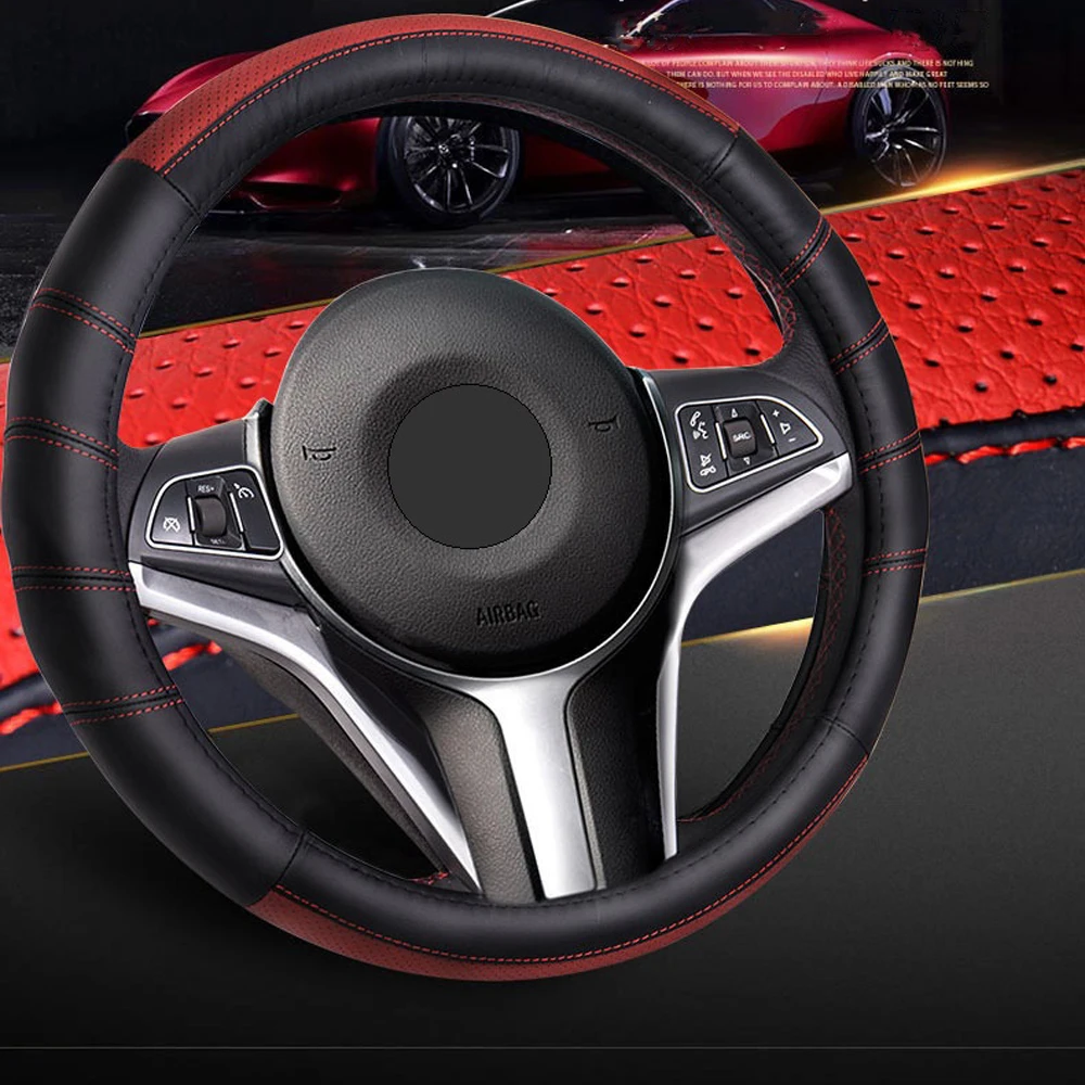 Universal Cowhide Car Steering-wheel Cover Car-styling Sport Auto Steering Wheel Skidproof Durable Cover Anti-Slip Automotive
Universal Cowhide Car Steering-wheel Cover Car-styling Sport Auto Steering Wheel Skidproof Durable Cover Anti-Slip Automotive