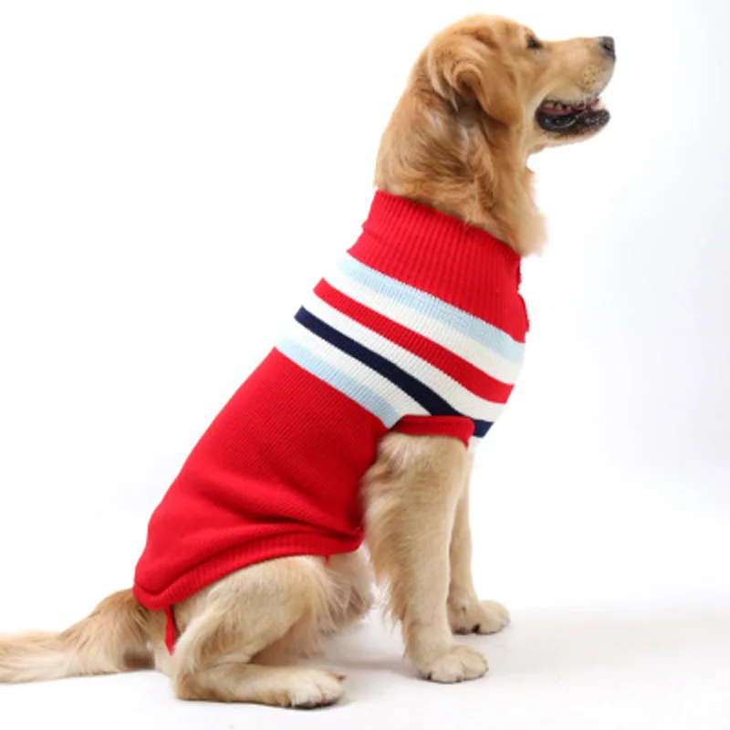 Fashion Striped Dog Sweaters Warm Knitting Wool Labrador Husky Pet Clothes Small Meidum Large Animals Winter Coat Jacket
Fashion Striped Dog Sweaters Warm Knitting Wool Labrador Husky Pet Clothes Small Meidum Large Animals Winter Coat Jacket