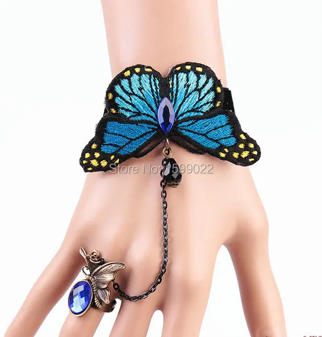Handmade Adjustable Embroidered Butterfly Bracelet Friendship Blue Rinestone Finger Decorations Female Teenager Wrist Jewelry
Handmade Adjustable Embroidered Butterfly Bracelet Friendship Blue Rinestone Finger Decorations Female Teenager Wrist Jewelry