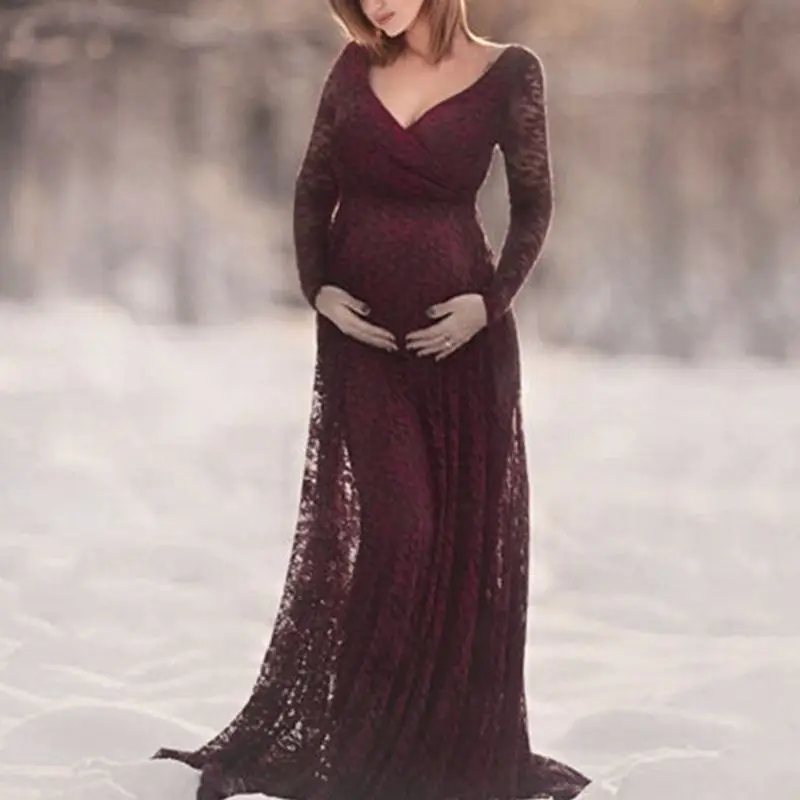 Elegant Baby Shower Pregnancy Dress V Neck Long Sleeve Lace Long Dress Wedding Maternity Dress for Pregnant Women Photo Shoot
Elegant Baby Shower Pregnancy Dress V Neck Long Sleeve Lace Long Dress Wedding Maternity Dress for Pregnant Women Photo Shoot