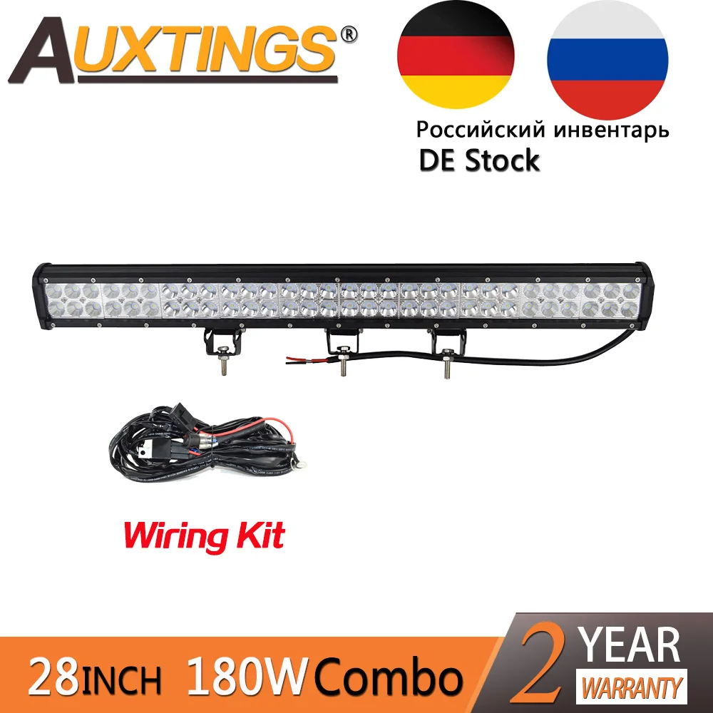 Auxtings 28'' inch 180w led work light bar for car led light offroad truck 4x4 auto driving working lamp 12v 24v With Wiring 
Auxtings 28'' inch 180w led work light bar for car led light offroad truck 4x4 auto driving working lamp 12v 24v With Wiring