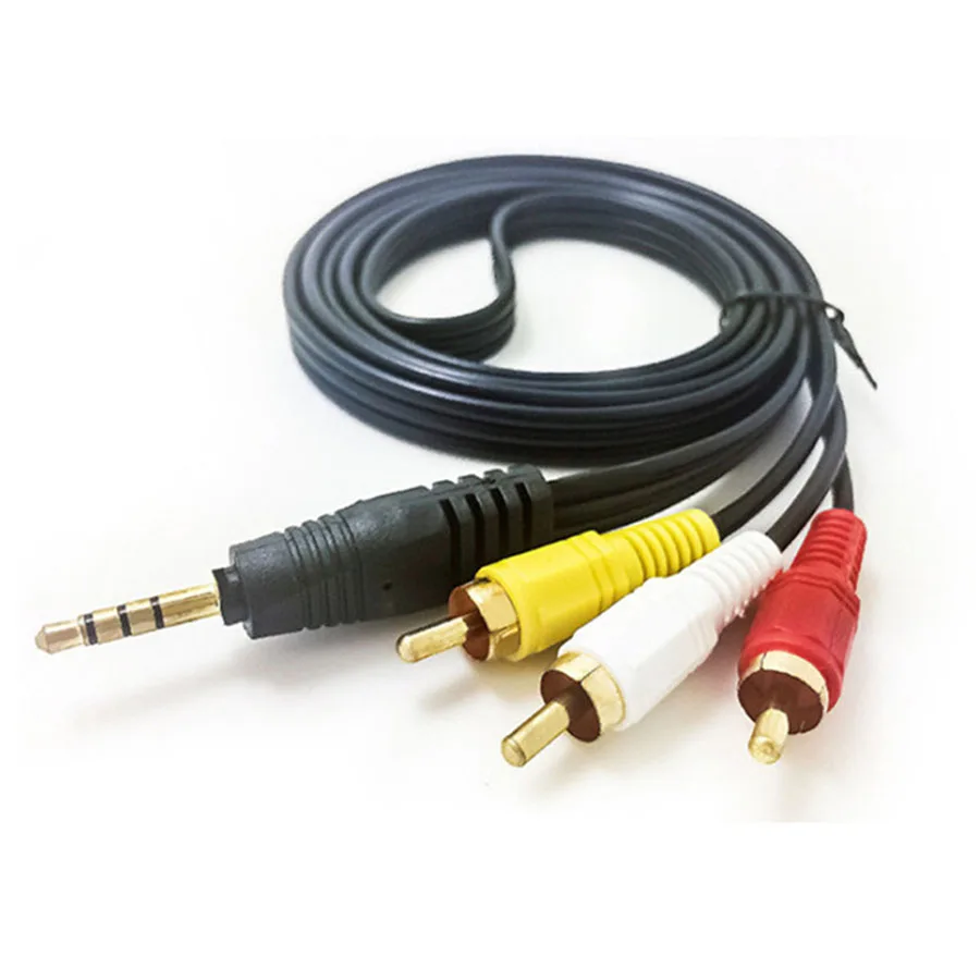 RCA аудио кабель 3 5 мм разъем для 3RCA стерео разветвитель AUX Кабельный Шнур 1 м футов