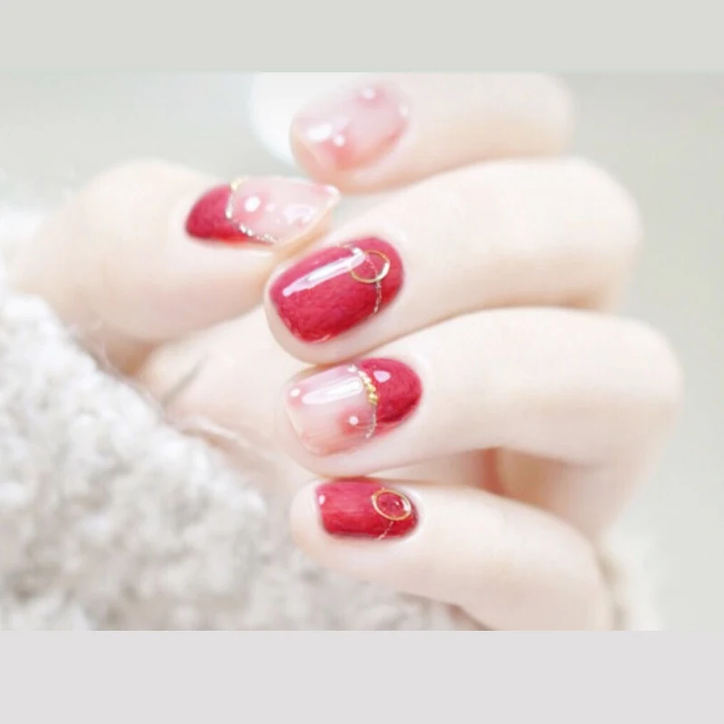 New arrival fashion spring cute fake nails Japanese Rose red with gilding decoration false nails bride UV gel full nail tips
New arrival fashion spring cute fake nails Japanese Rose red with gilding decoration false nails bride UV gel full nail tips