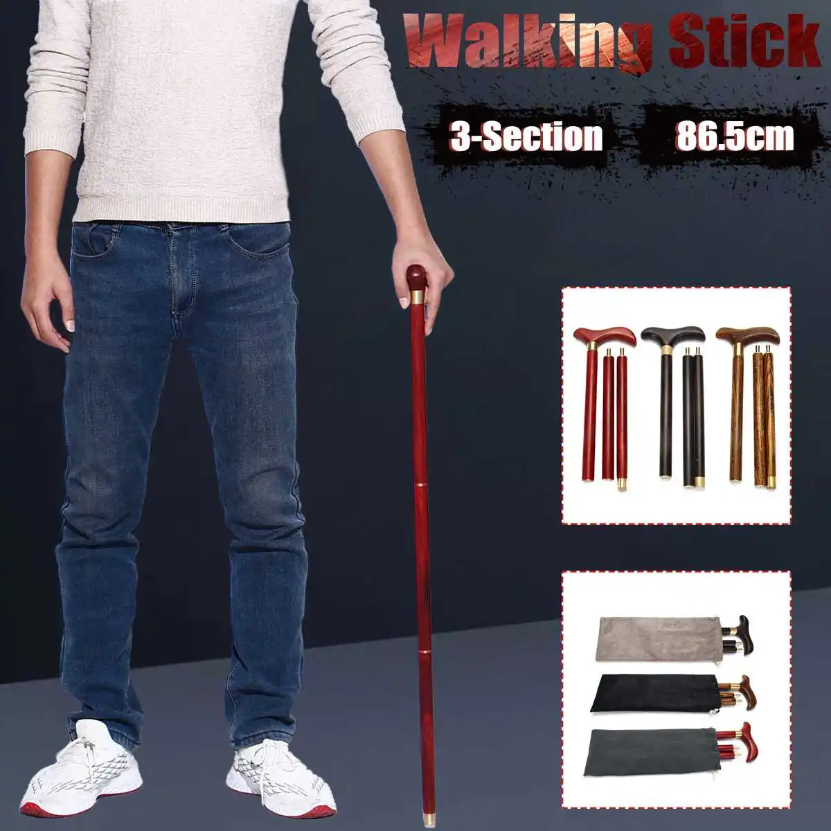 3 Sections 86cm Walking Stick Wood Bird Shape Foldable Travel Cane Camping Trekking Gentleman Walk Stick with Cloth Bag
3 Sections 86cm Walking Stick Wood Bird Shape Foldable Travel Cane Camping Trekking Gentleman Walk Stick with Cloth Bag