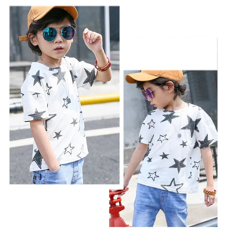 Fashion 2018 Kids Clothes Children T Shirts New Summer 2018 Star Printed Short Sleeve Tops For Teenage Baby Boys Tees Toddler T Shirt Clothing (12)