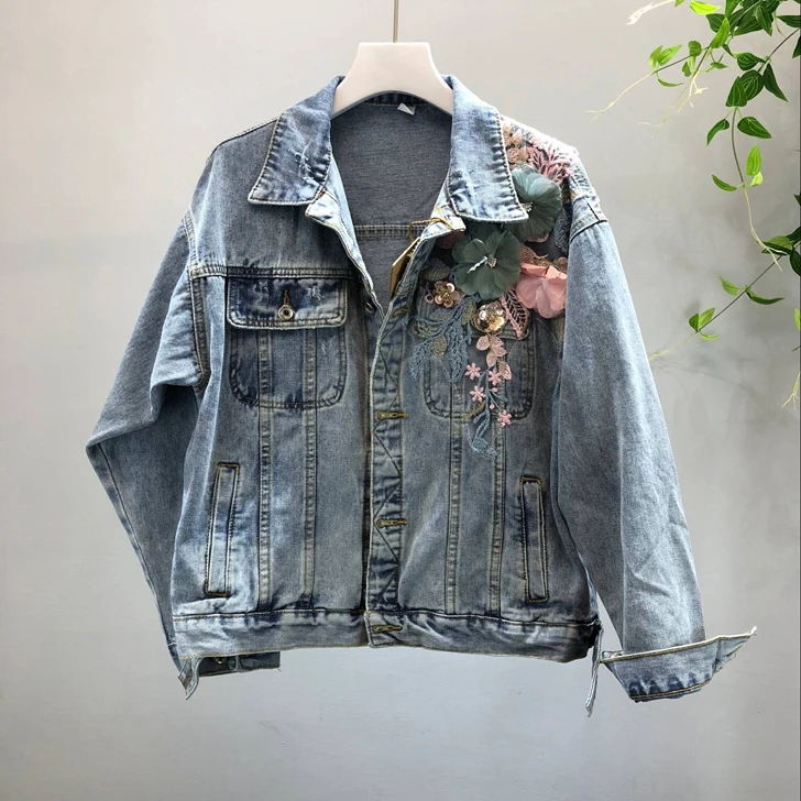 2019 Women Denim Jacket Coat Flower Embroidery Patch Women Jackets Abrigo Mujer Tops For Women Chaquetas Mujer Women Denim Coat
2019 Women Denim Jacket Coat Flower Embroidery Patch Women Jackets Abrigo Mujer Tops For Women Chaquetas Mujer Women Denim Coat