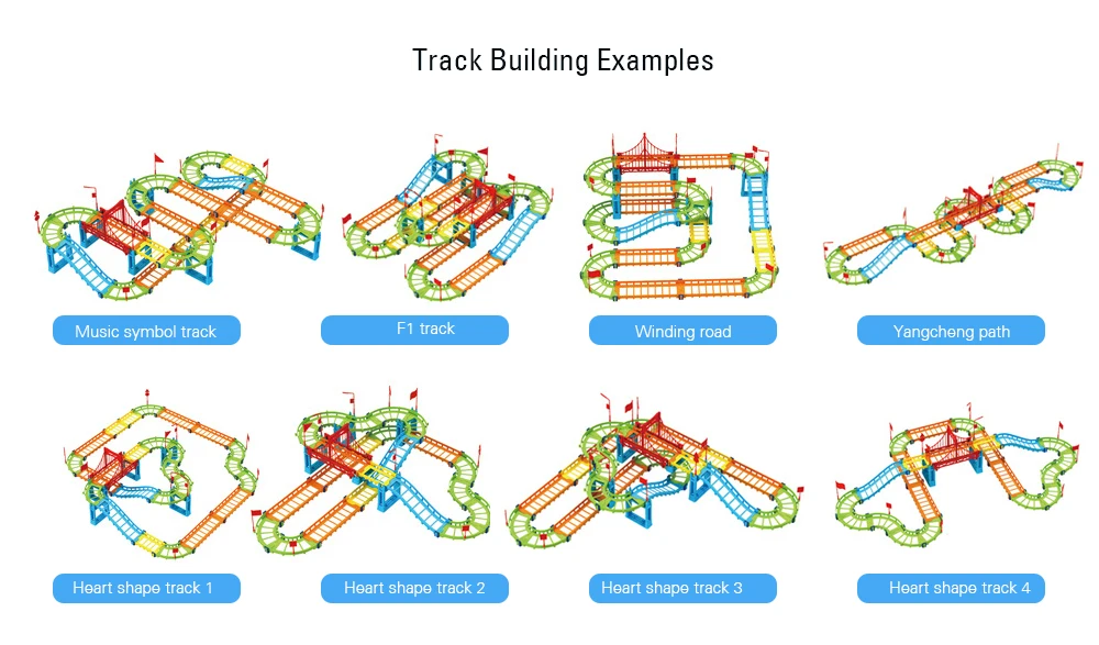 Shape Changeable Track Building Block Toy for Kids 92pcs