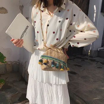 Fashion Women Chain Bag Straw Summer Weave Tassel Messenger Crossbody Bag Handle Bags Tassel Ladies Shoulder Beach Bag
Fashion Women Chain Bag Straw Summer Weave Tassel Messenger Crossbody Bag Handle Bags Tassel Ladies Shoulder Beach Bag