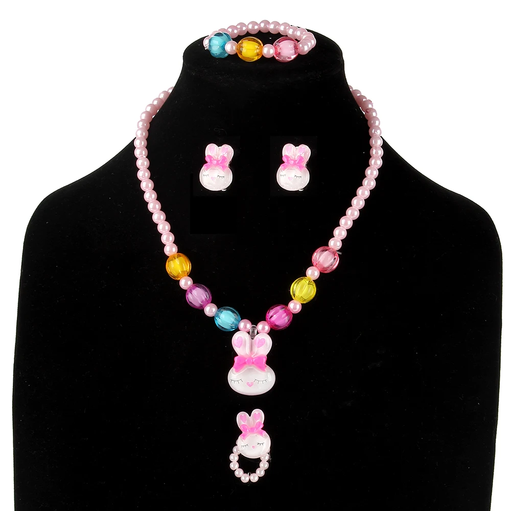 QIBEI New Fashion Girls Rabbit Necklace Bracelet Finger Ring Set Kids Jewelry Set Children Accessories Handmade
QIBEI New Fashion Girls Rabbit Necklace Bracelet Finger Ring Set Kids Jewelry Set Children Accessories Handmade