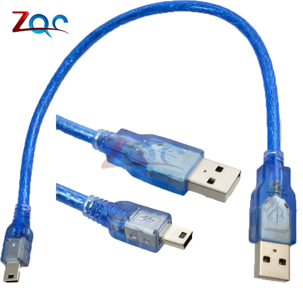 30 см USB 2 0 A Male To Mini B 5pin PC кабель для передачи данных Шнур Arduino MCU Nano 3 Pro также старого