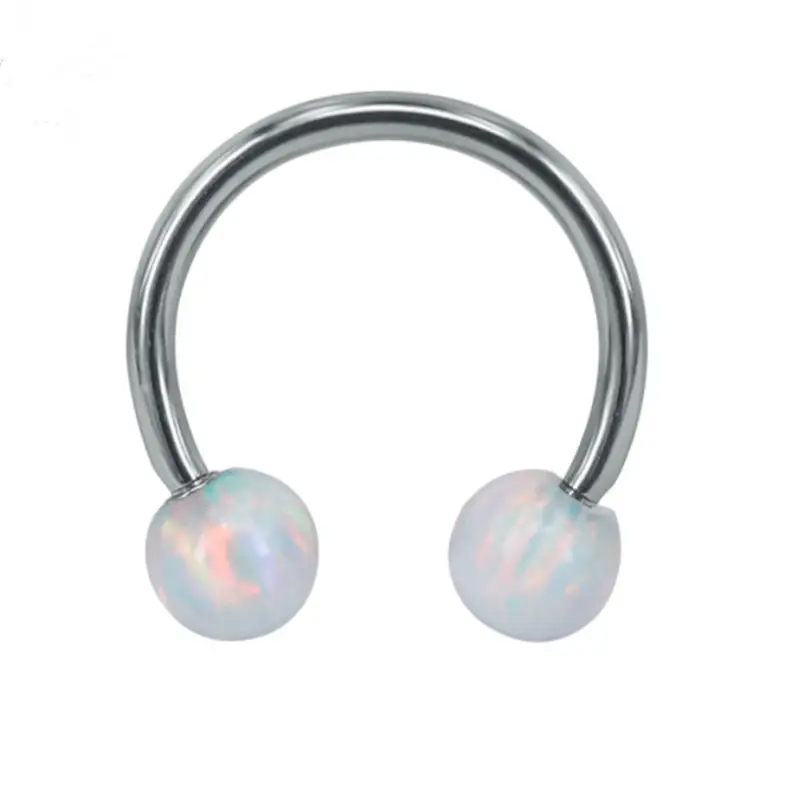 10pcs Free Shippment Body Piercing Jewelry -Opalite nose Eyebrow/Lip/Labret/Horseshoes/Helix Tragus Bar Piercing16G~1.2mm | Украшения и