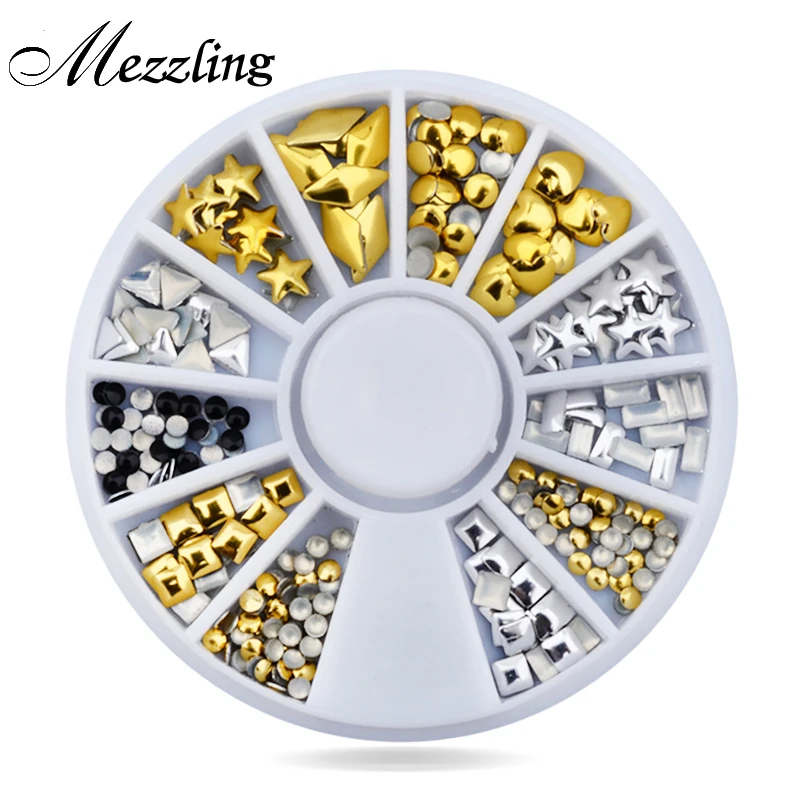 Gold Silver Nail Art Decoration Wheel Set Various Designs Metal Nail Studs Rhinestones DIY Nail Craft Accessories
Gold Silver Nail Art Decoration Wheel Set Various Designs Metal Nail Studs Rhinestones DIY Nail Craft Accessories