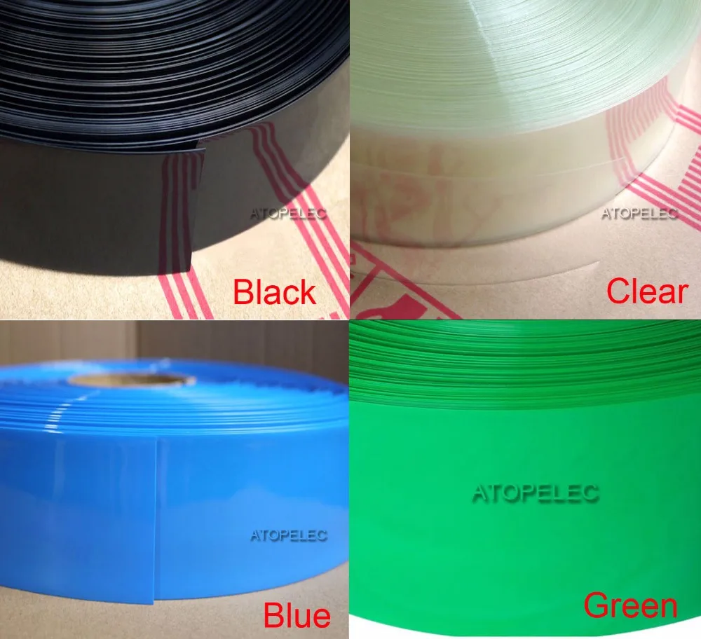 Wide 120MM / Diameter 76MM PVC 2:1 Heat Shrink Tubing Battery Wrap Black/Red/Yellow/Green/Blue/White/Clear
Wide 120MM / Diameter 76MM PVC 2:1 Heat Shrink Tubing Battery Wrap Black/Red/Yellow/Green/Blue/White/Clear