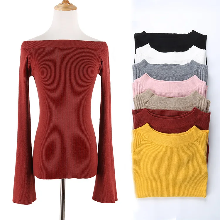 Autumn Tops Flare Sleeve Female Pullovers 2018 New Casual Knitted Boat Neck Winter Sweater Women Solid Slim Jumper Drop Ship
Autumn Tops Flare Sleeve Female Pullovers 2018 New Casual Knitted Boat Neck Winter Sweater Women Solid Slim Jumper Drop Ship