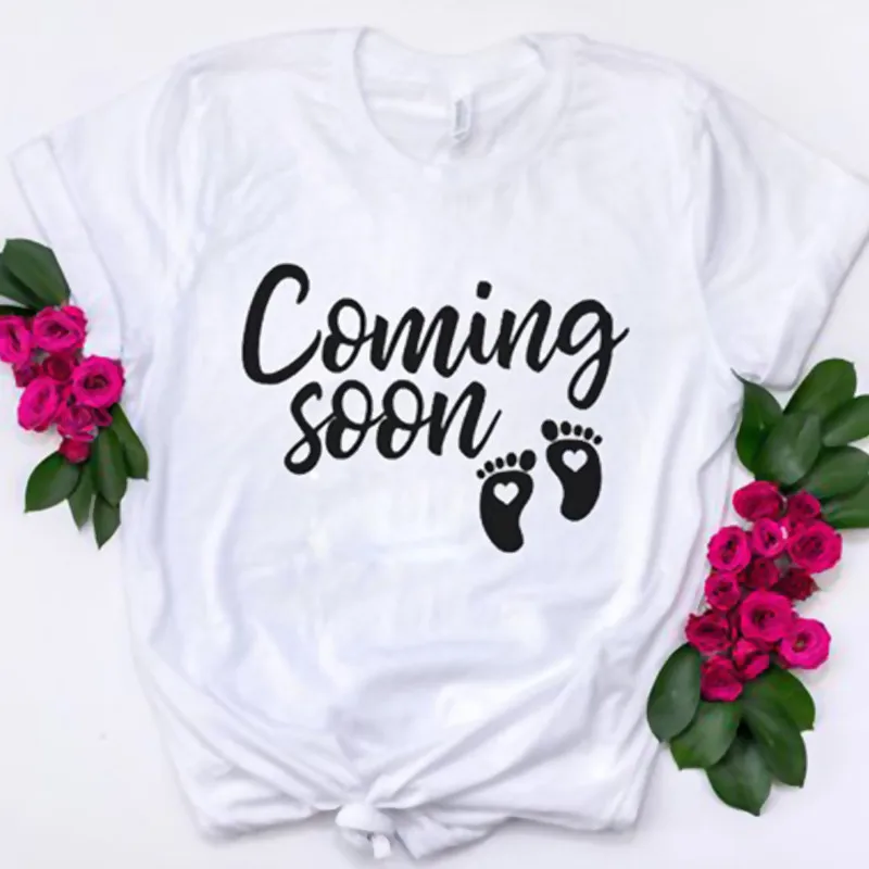 Coming soon Tee Baby Shirt Pregnant T Shirt Charming Cotton Shirt Harajuku Clothes Womens Summer Clothing Cute Tops Women
Coming soon Tee Baby Shirt Pregnant T Shirt Charming Cotton Shirt Harajuku Clothes Womens Summer Clothing Cute Tops Women