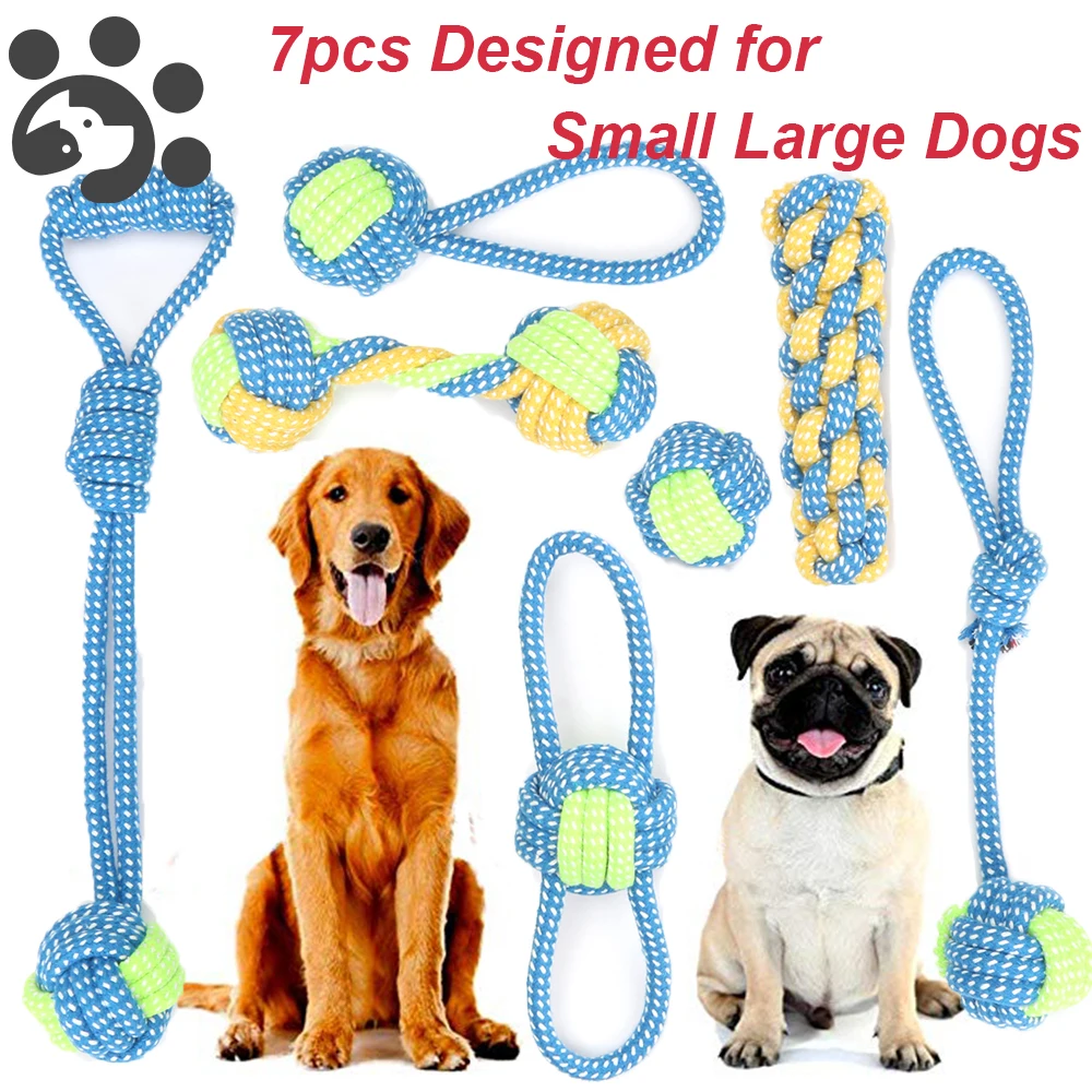 7PCS Chew Toy for Dogs Cotton Pet Toy Rope Interactive Dog Toy Ball Training Playing Durable Chewproof Pet Toys Products TY0117
7PCS Chew Toy for Dogs Cotton Pet Toy Rope Interactive Dog Toy Ball Training Playing Durable Chewproof Pet Toys Products TY0117