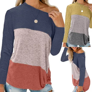 womens blouses and tops Solid Stitching Knotted Off-Shoulder Long Sleeve women shirt blusas dama blusas mujer de moda 2019
womens blouses and tops Solid Stitching Knotted Off-Shoulder Long Sleeve women shirt blusas dama blusas mujer de moda 2019