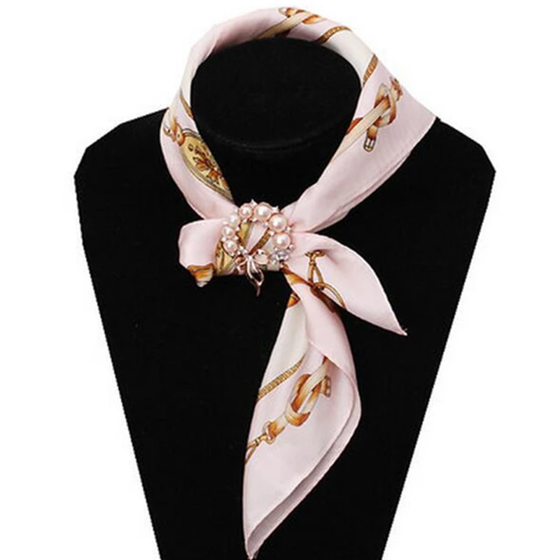 Dual Purpose Pearl Brooch Pin Rhinestone Crystal Pin Scarf Clip*