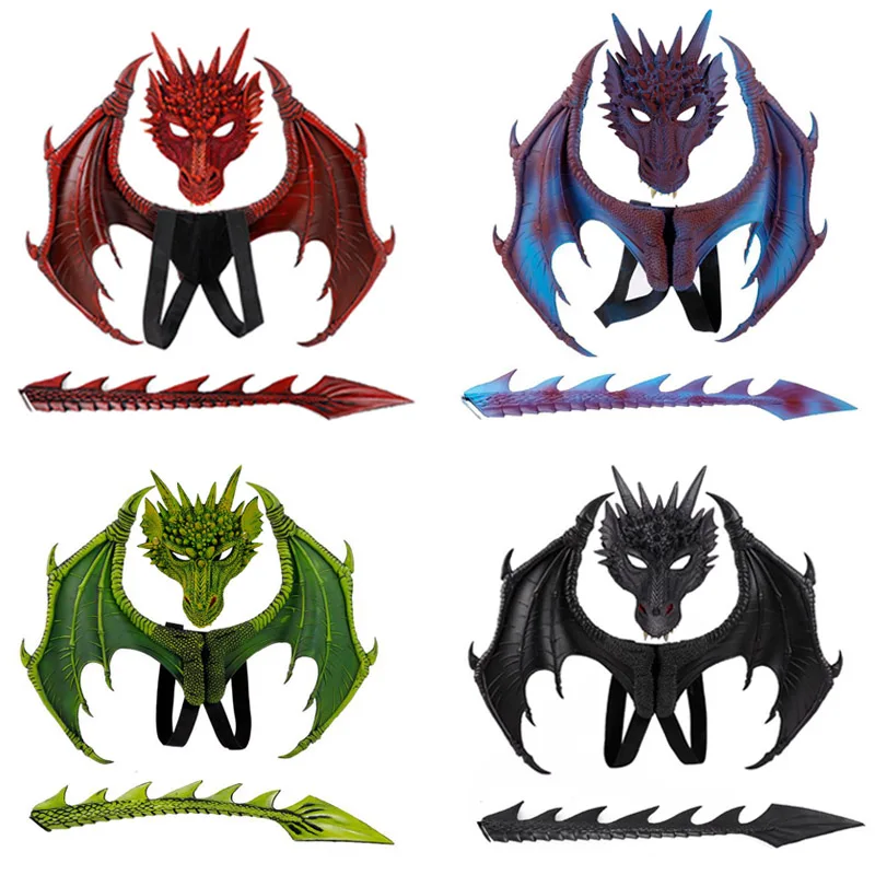 H&ZY Fantasy Halloween Dinosaurio Dragon Costume Child Animal Mask Wing and Tail Accessory Cosplay Decoration Set For Adult
H&ZY Fantasy Halloween Dinosaurio Dragon Costume Child Animal Mask Wing and Tail Accessory Cosplay Decoration Set For Adult