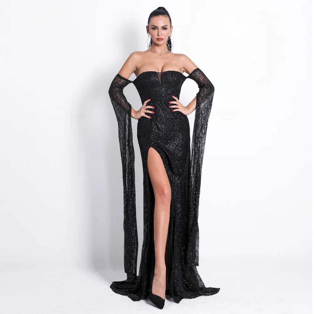 Maxi Dress Elegant Celebrity Fashion Night Club Party Dresses Summer Black Long Sexy Dress Off the Shoulder Slash Neck
Maxi Dress Elegant Celebrity Fashion Night Club Party Dresses Summer Black Long Sexy Dress Off the Shoulder Slash Neck